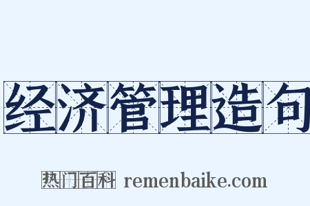经济管理造句是什么意思的图片